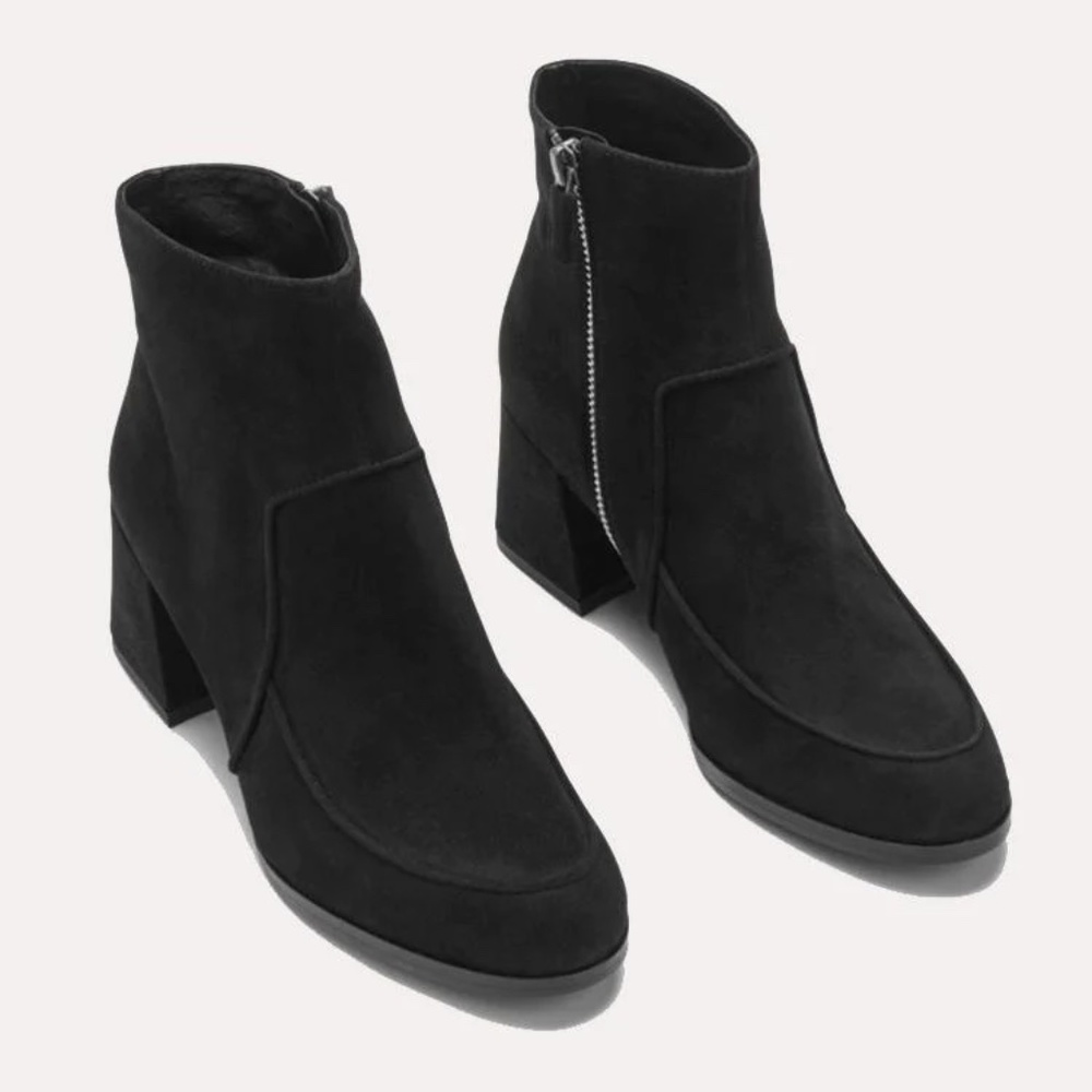 Eileen Fisher Harper Black Suede Bootie, Size 9.5, New in Box